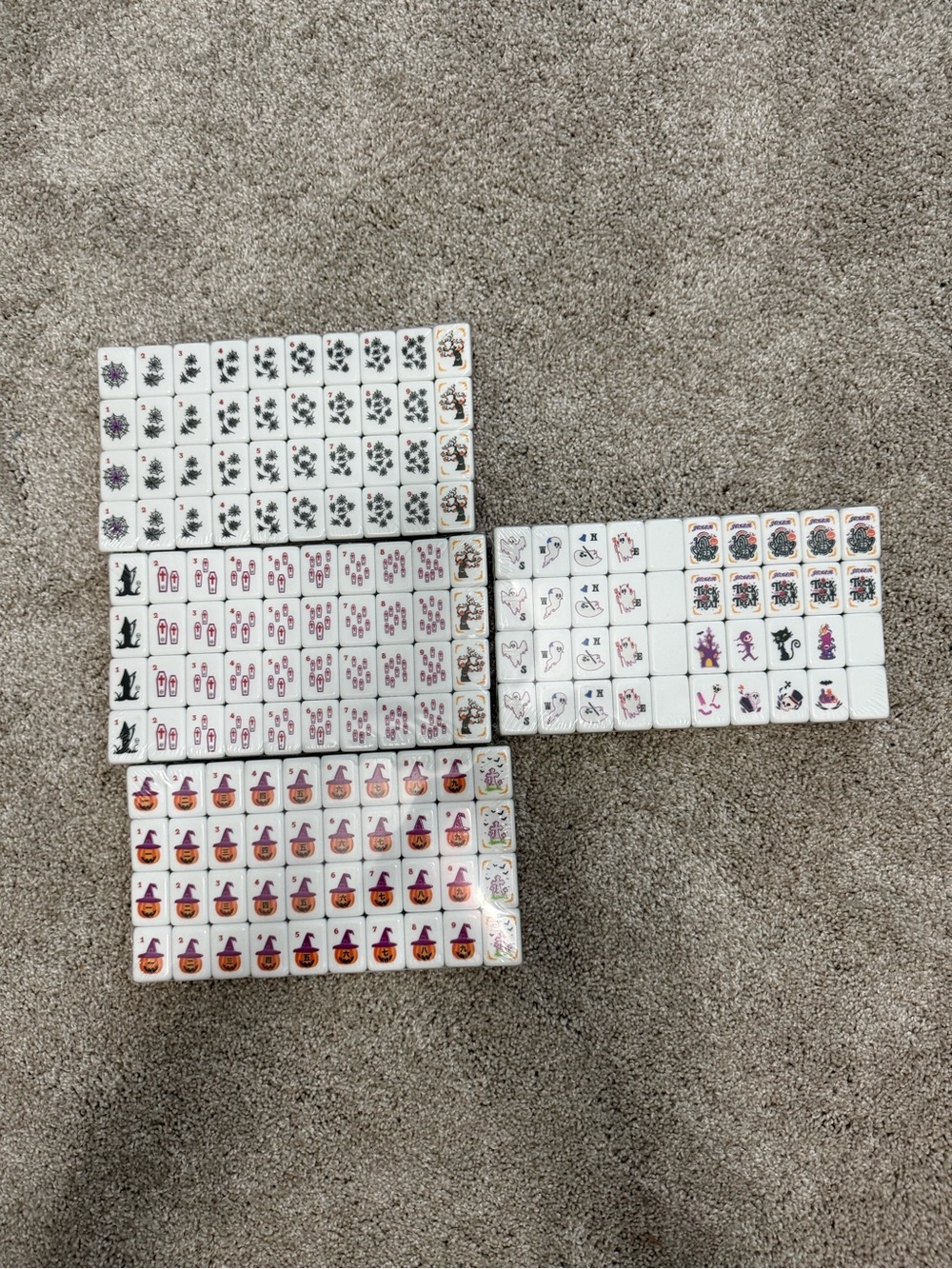 Halloween-Themed mahjong Tiles Set -